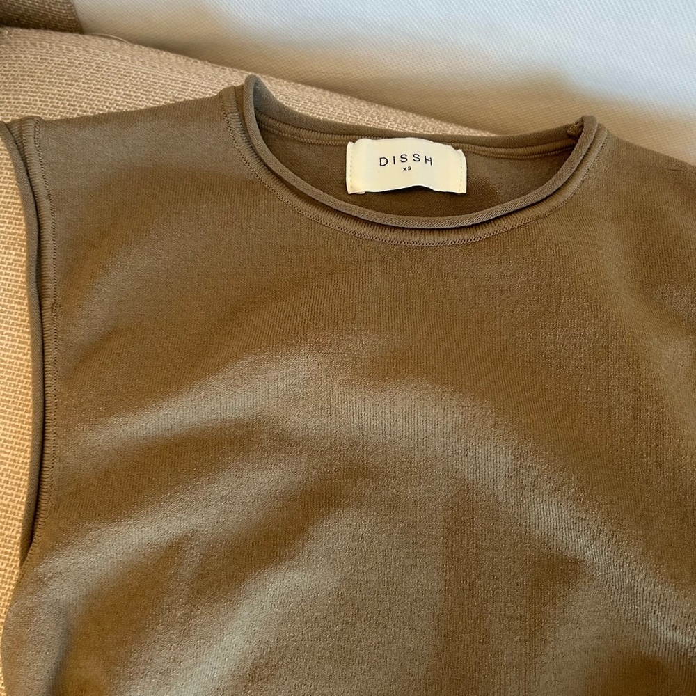 Dissh Romy Sleeveless Maxi Knit Dress - Khaki Olive Military Green Stretchy - Picture 4 of 8